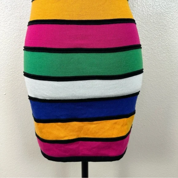Y2K Wet Seal Striped Bodycon Dress Multicolor Women's Size S - Picture 4 of 13